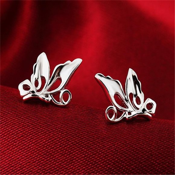 .925 Sterling Silver Butterfly Earrings - Picture 2 of 7